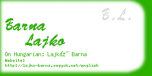 barna lajko business card